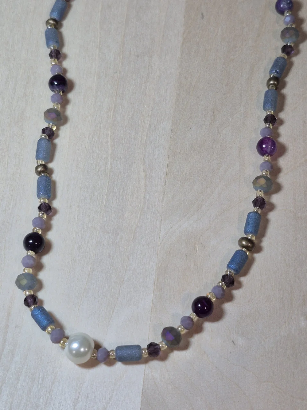 💜💙NEW💜💙 BEAUTIFUL!! Freshwater Pearl & Natural Stone & Glass Beads Necklace